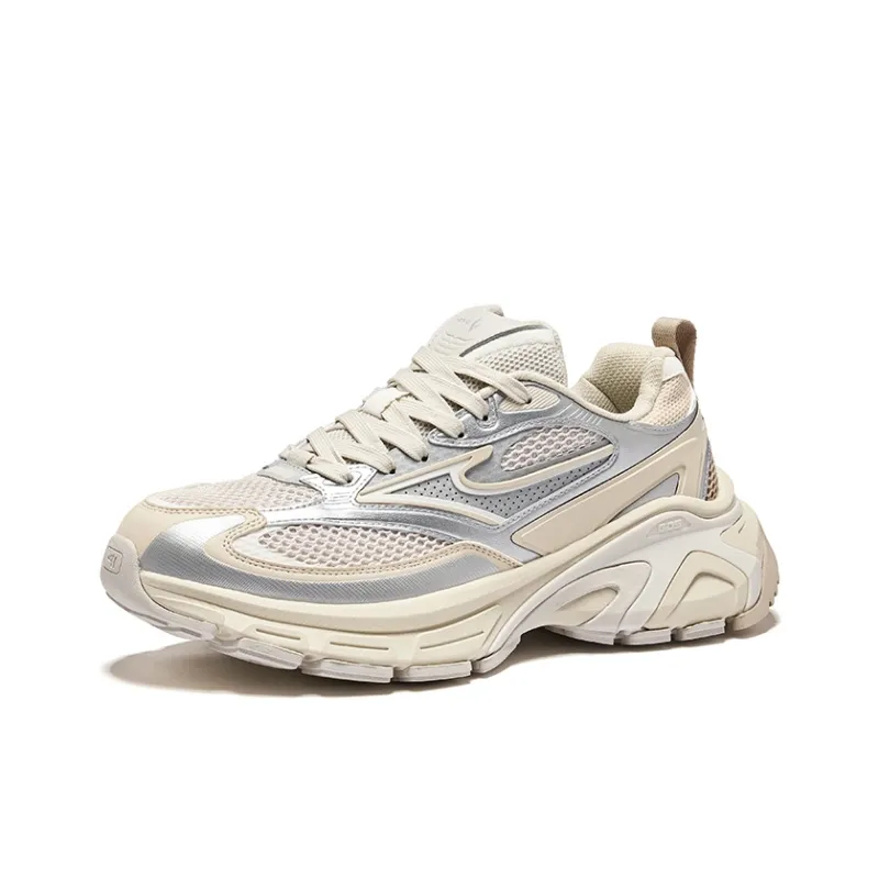Erke Hongyu 2.0 Abrasion Resistant Breathable Moisture Wicking Low Top Chunky Sneakers Men's Wild Gray Warm Linen-2