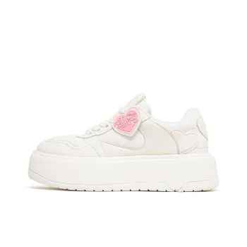 PINK AMOR Height Increasing Low Top Skateboard Shoes Unisex White Angel