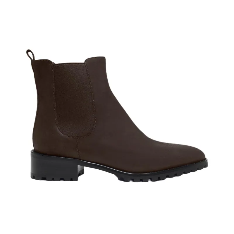MANOLO BLAHNIK Chelata Short Chelsea Boots 3cm Women's Brown-1