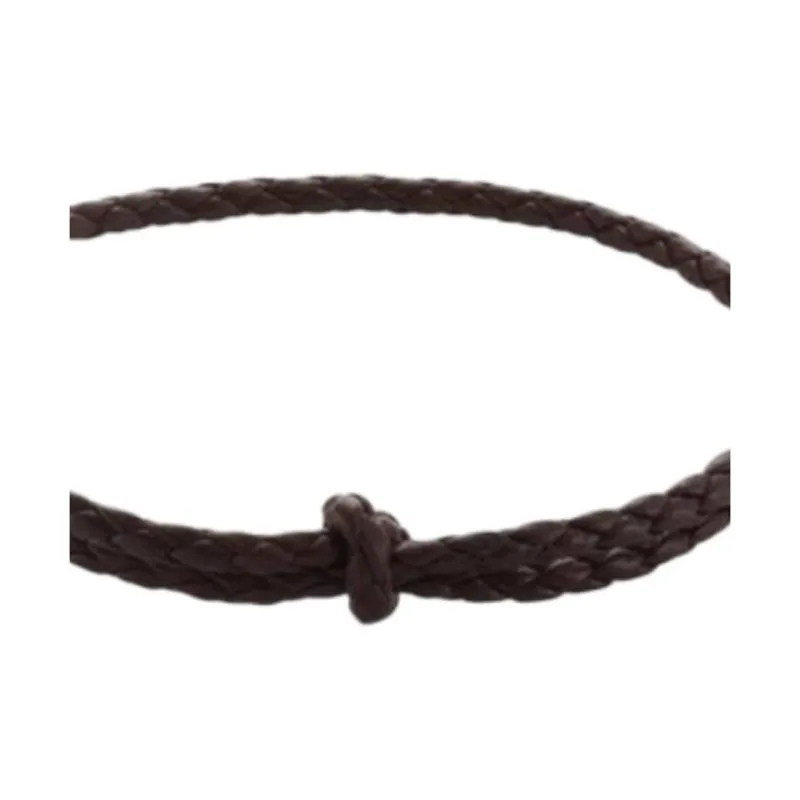 Bottega Veneta Silver Bracelets Men's Brown-2