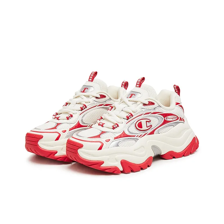 Champion Nebula Layered Balance Low Top Chunky Sneakers Men's Milk White/Aurora Red-2