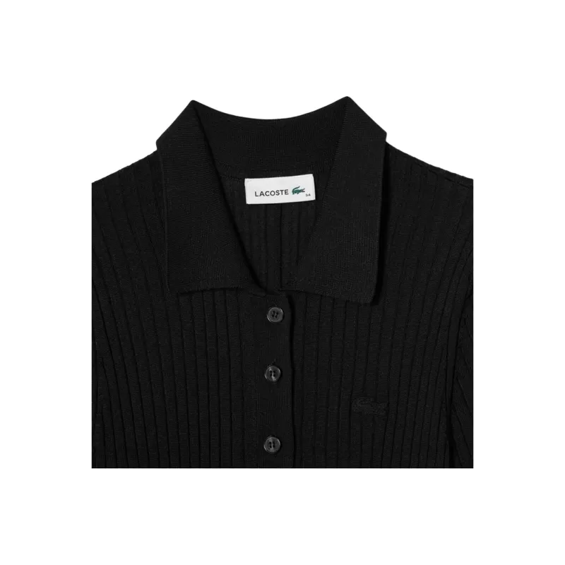 LACOSTE Short Sleeved Dress Women's Black-4