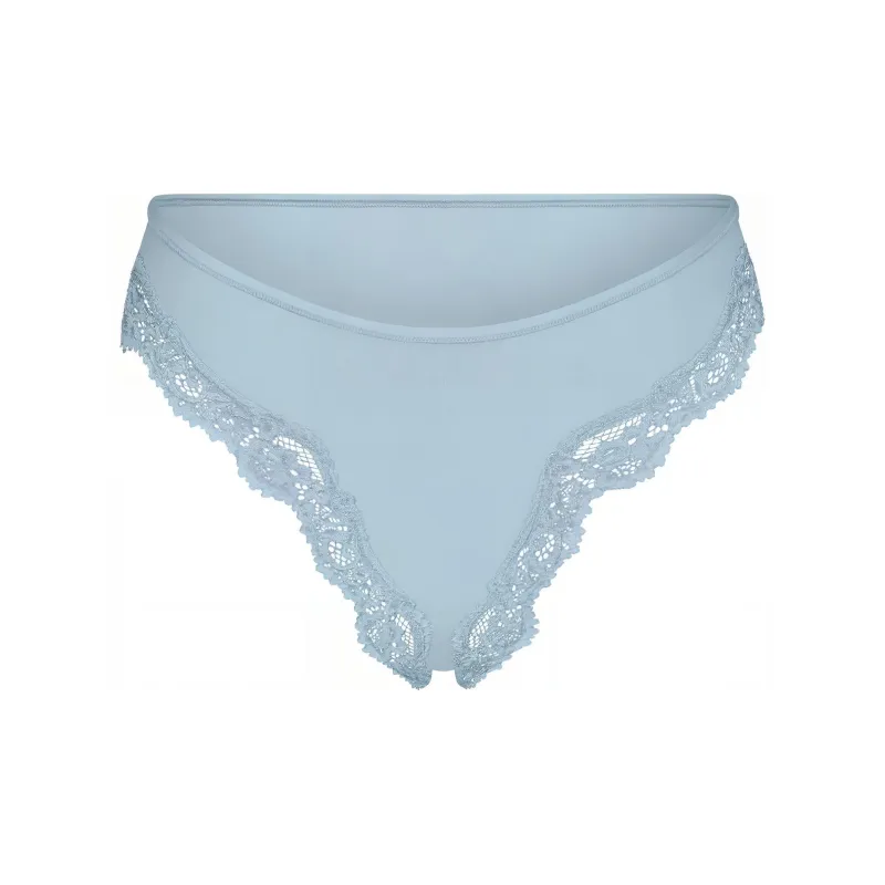 SKIMS Wedding Dress Series FITS EVERYBODY LACE TANGA Underpants Women's 1 Pack Denim/Denim-0