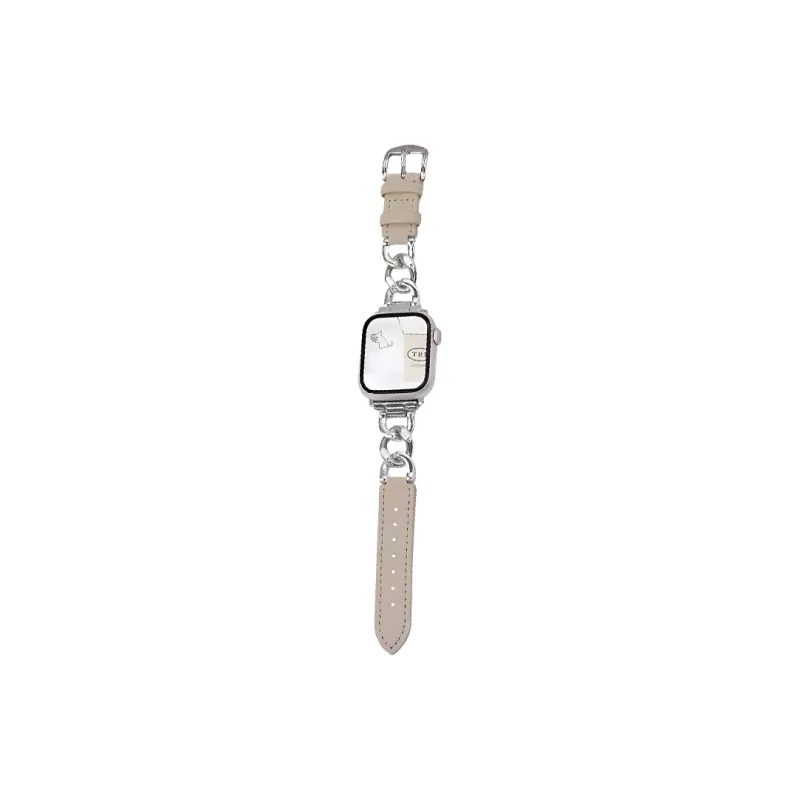 KVZUVUU Apple Compatibility Watch Band Metal, Leather Material-4