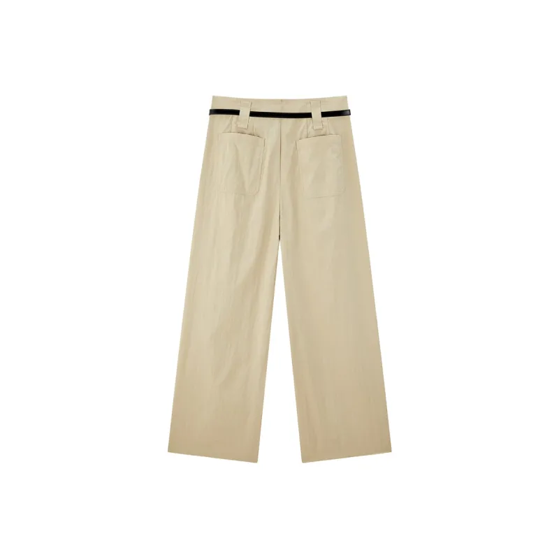 PEACEBIRD Casual Pants Women's Lemon Pepper Yellow-1