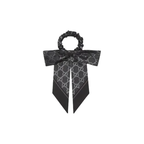 GUCCI Silk Hair Tie Unisex Black