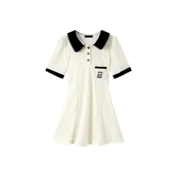GUOZHEN Short Sleeved Dress Women's