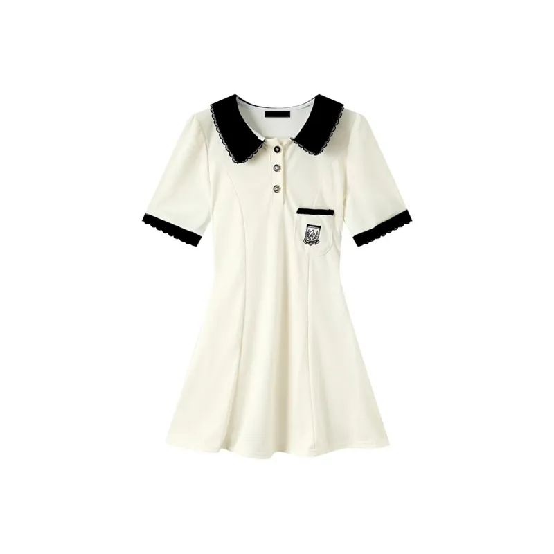 GUOZHEN Short Sleeved Dress Women's-4