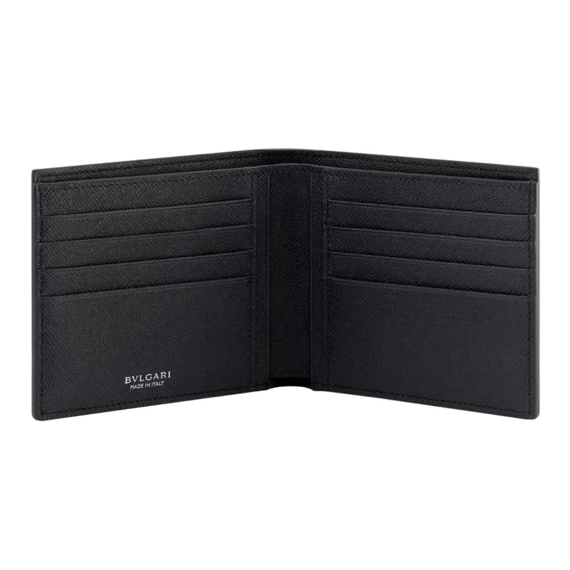 BVLGARI Calfskin Wallet Men's Black-2