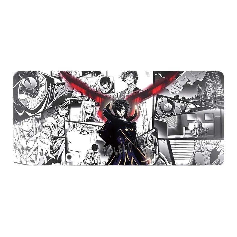 DANYIN Black White Anime Extra Large Minimalist Style Premium Desk Mat For Anime Esports Office, Washable Mouse Pads-57