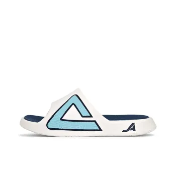 PEAK Tai Ji1.0 Quiet, Slip Resistant, Odor Resistant Slide Slippers Unisex Ecru Light Blue