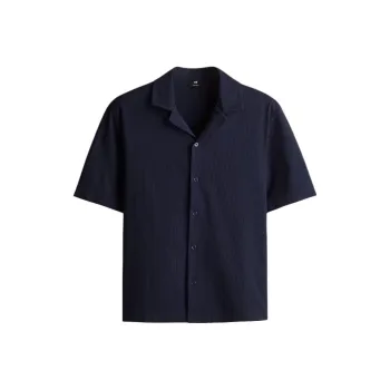 H&M Shirts Men Marine Blue