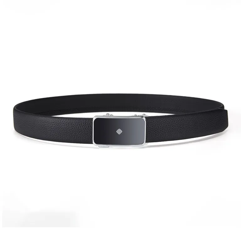Jeccieziio Cow Leather Belts Men's Gunmetal, Gold, Silver Width 3.5cm-18