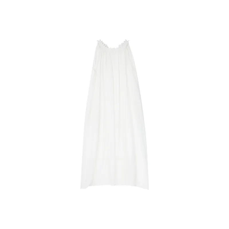 ZXZA Sleeveless Dresses Women's White-0