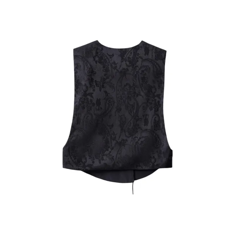 Mu Qingqing Vests Women's Black-1