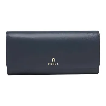 Furla Leather Wallet Women's Marine Blue & Beige