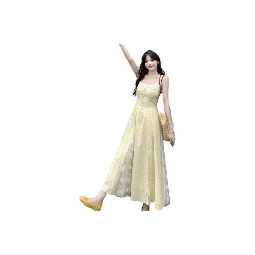 Flowers In Water Slip Dress Women's