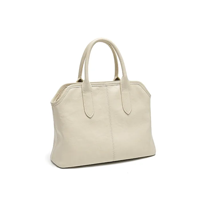 PIERPOLO Cow Leather Tote Bag, Shoulder Bag, Crossbody Bag, Handbag Regular Women's White/Black-2