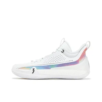 361° Zen 7 Cushioning Coverage Abrasion Resistant Slip Resistant Low Top Basketball Shoes Men's White Blue