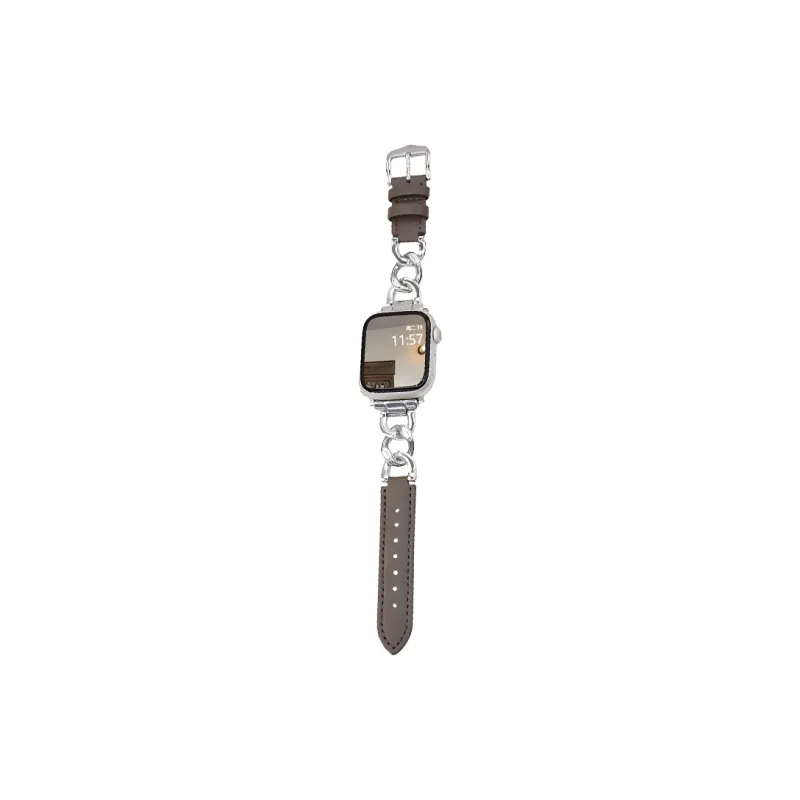 KVZUVUU Apple Compatibility Watch Band Metal, Leather Material-10