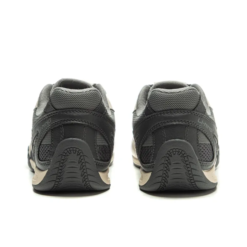 LiNing Film Retro Slip Resistant, Abrasion Resistant, Lightweight Low Top Casual Shoes Men's Gray Green-5