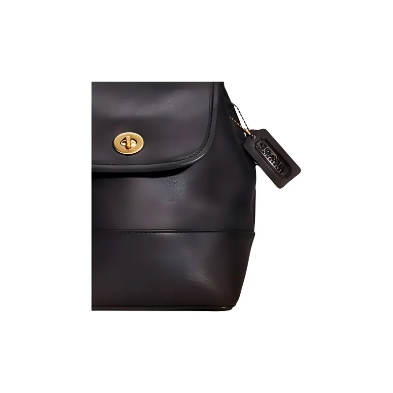 COACH Turnlock Glove Tanning Backpack Small Size Women's Black-1
