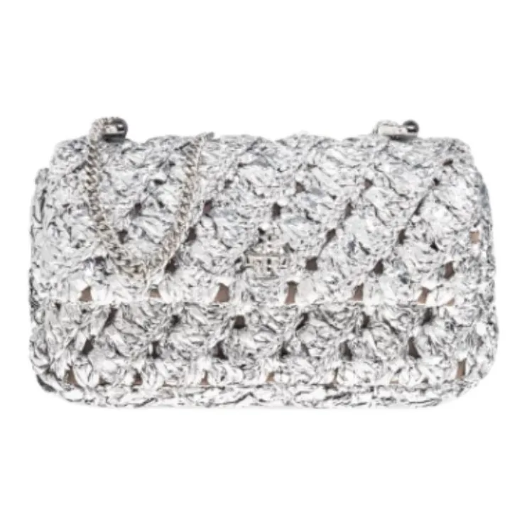 TORY BURCH Kira Nylon Shoulder Bag Mini Women's Silver-0