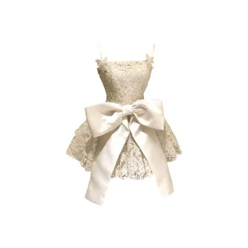 COVT Slip Dresses Women's Apricot Camisole Dress With Detachable Bowknot