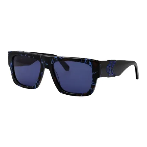 CALVIN KLEIN Acetate Square Sunglasses Men's Black