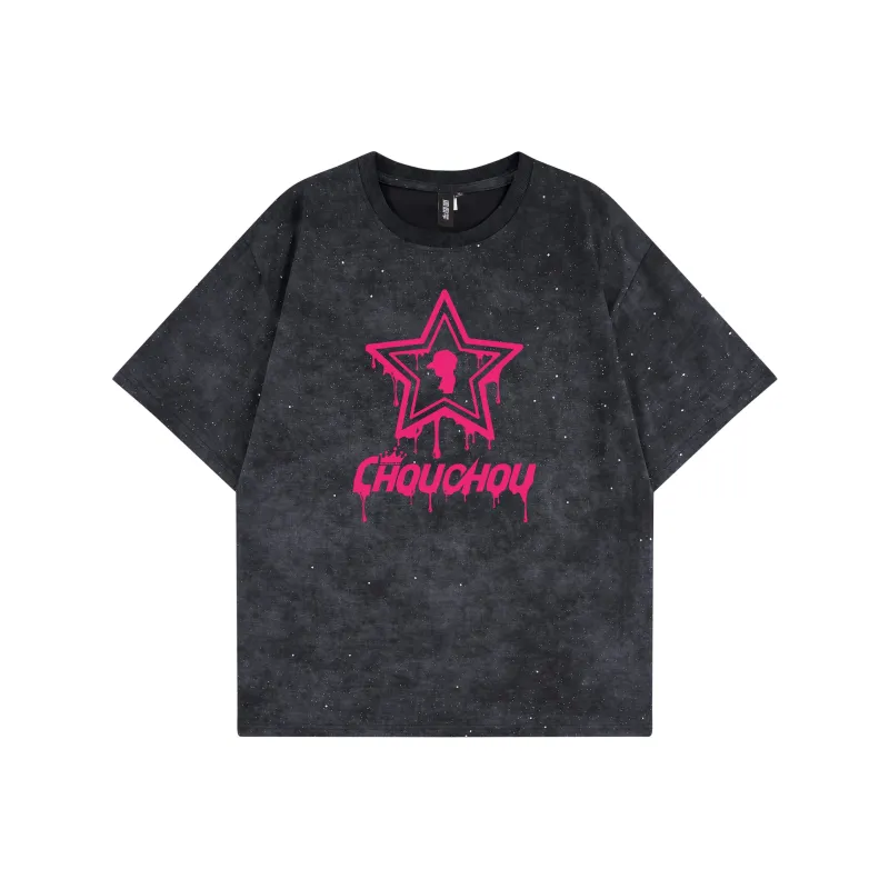 CHOUCHOUS Drop Shoulder Sleeve T Shirt Women's-0