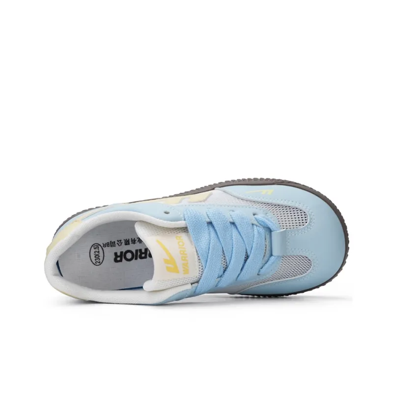 Warrior Abrasion Resistant Low Top Casual Shoes Women's Light Blue Beige Yellow-2
