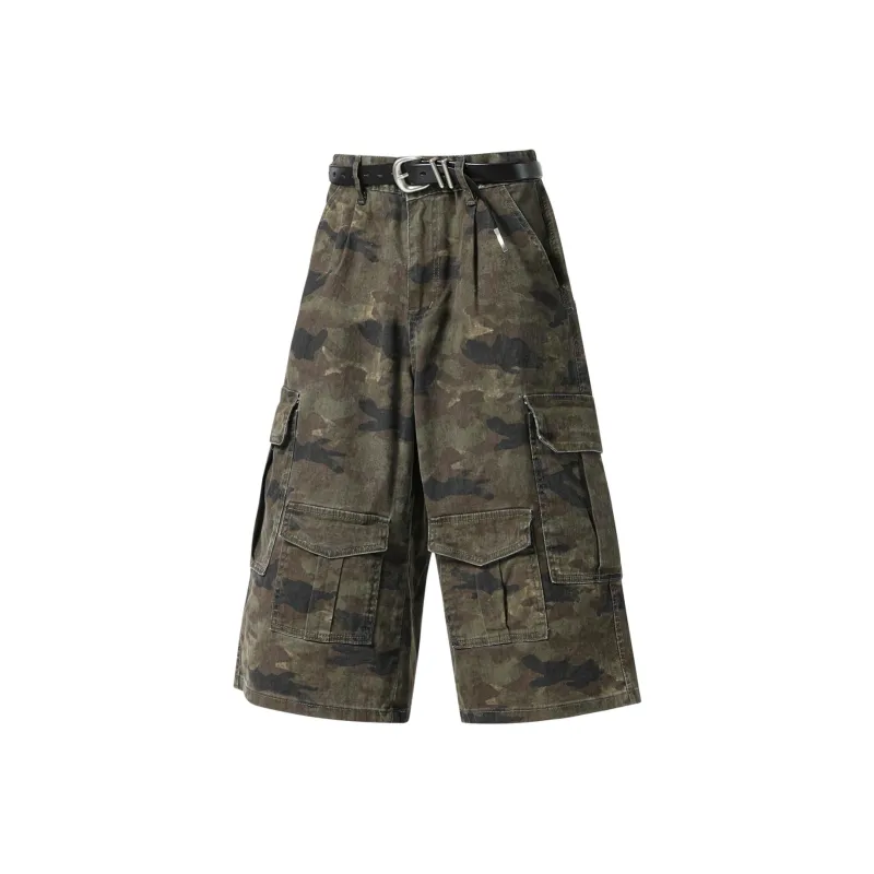 DUATOGE Denim Shorts Men Camouflage--3