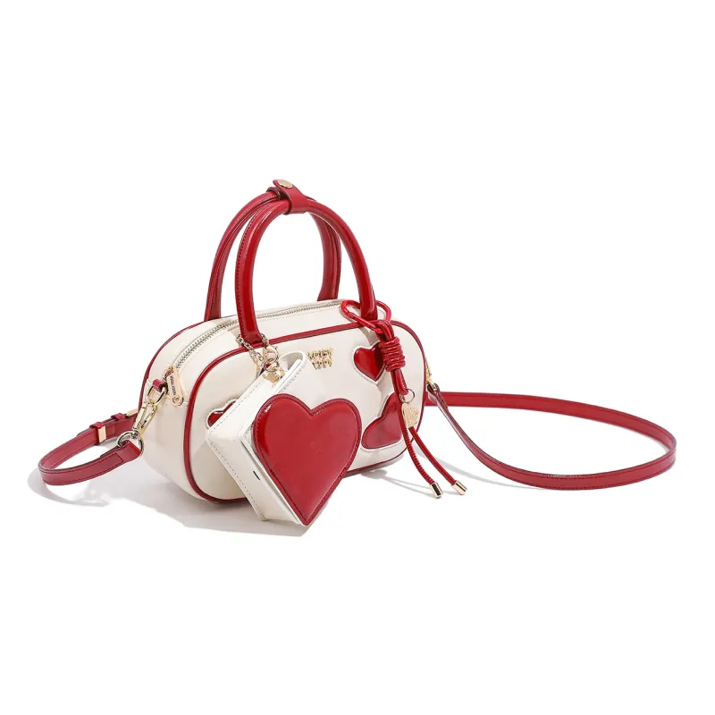 NOISY TEDDY PU Shoulder Bag, Crossbody Bag, Handbag Women's White-5