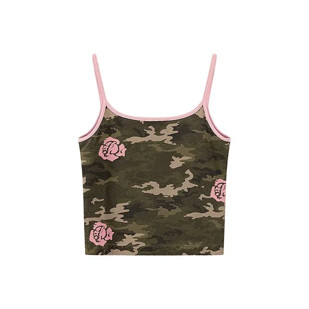 CHUU Tank Tops Women's Green Camouflage-1