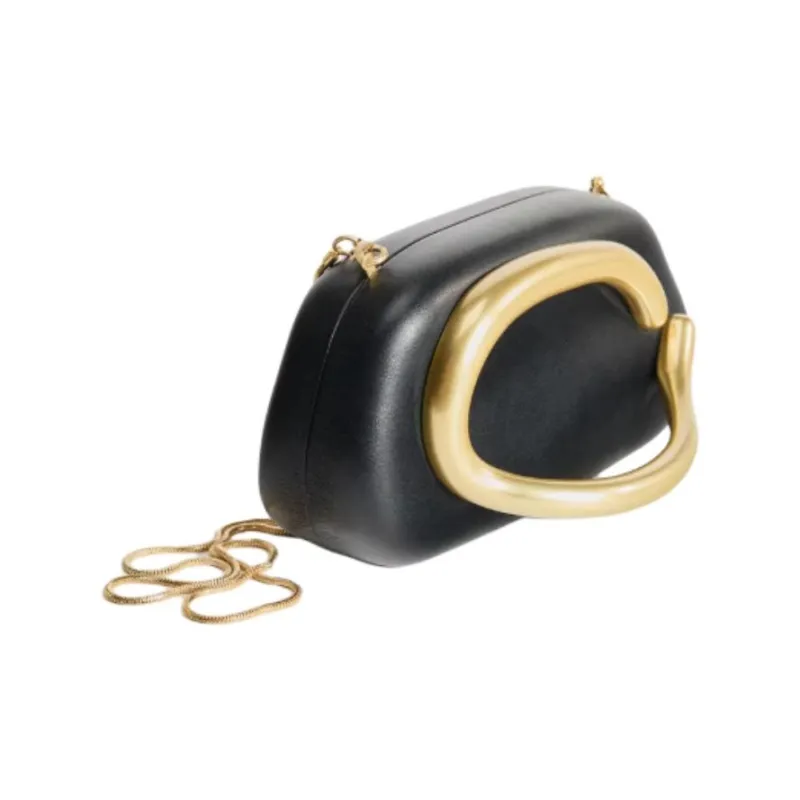 ZARA PU Crossbody Bag Clutch Trumpets Women's Black-2