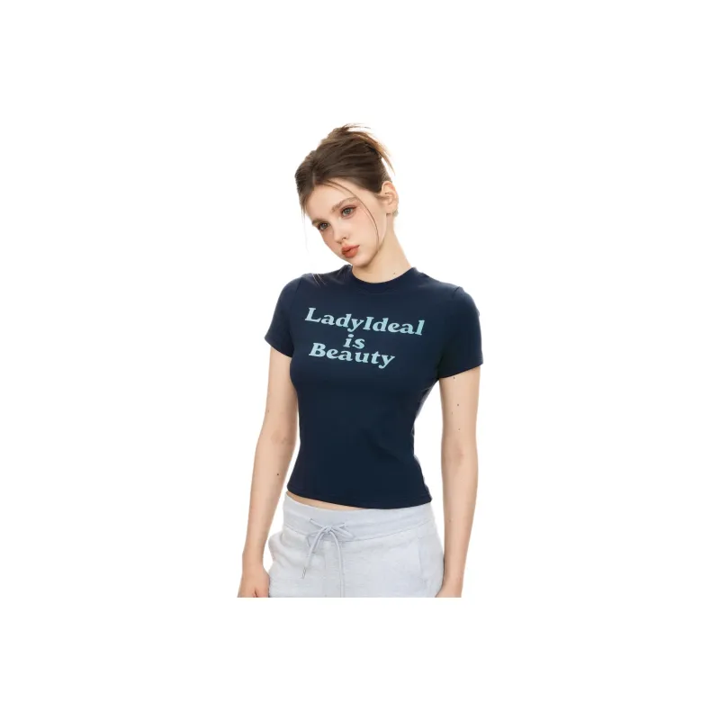 LADY IDEAL Set in Sleeve T Shirt Women's-5