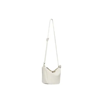 ZESH Litchi Grain Calfskin Shoulder Bag, Crossbody Bag Trumpets Women's Ecru