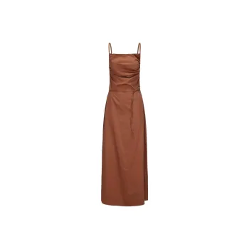 RUOHAN Slip Dresses Women's Brown