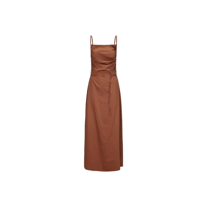 RUOHAN Slip Dresses Women's Brown-0