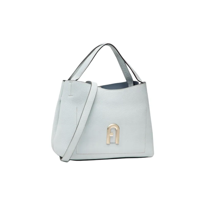 Furla Primula Genuine Leather Shoulder Bag, Crossbody Bag, Handbag Trumpets Women's Blue-1