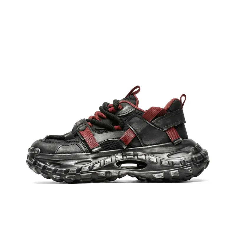 AMICNIEGD Breathable And Slip Resistant Low Top Chunky Sneakers Men's-0