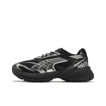 PUMA Velophasis Anti Slip Wear Resistant Low Top Chunky Sneakers Unisex Black Silver
