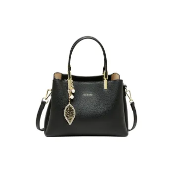Narandu Cow Leather Synthetic Leather One Shoulder Handbags Regular Women's Midnight Black/Burgundy