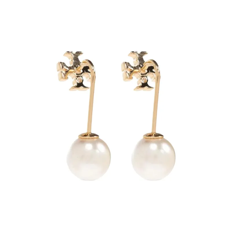 TORY BURCH Pearl Front Back Earrings-1