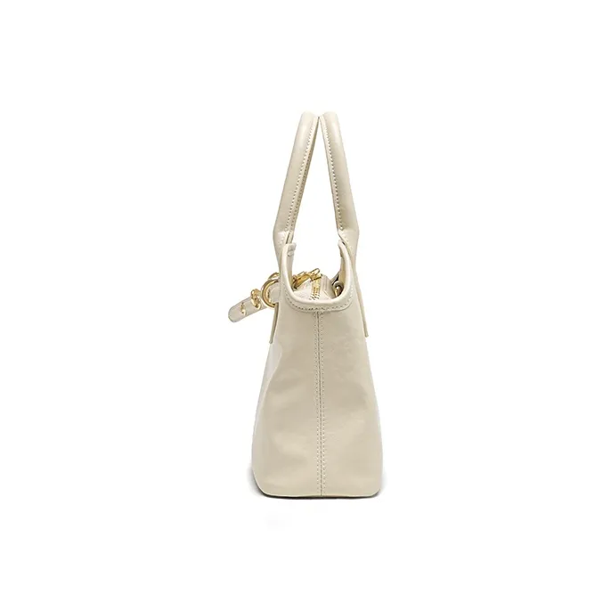 PIERPOLO Cow Leather Tote Bag, Shoulder Bag, Crossbody Bag, Handbag Regular Women's White/Black-3