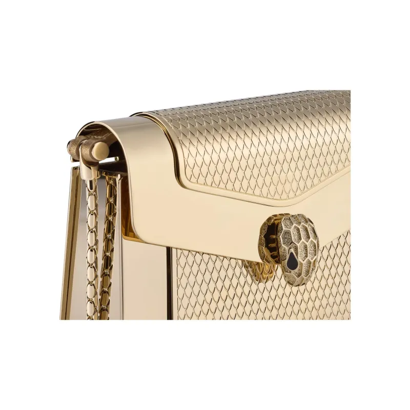BVLGARI Serpenti Forever Brass Shoulder Bag Mini Women's Gold-3
