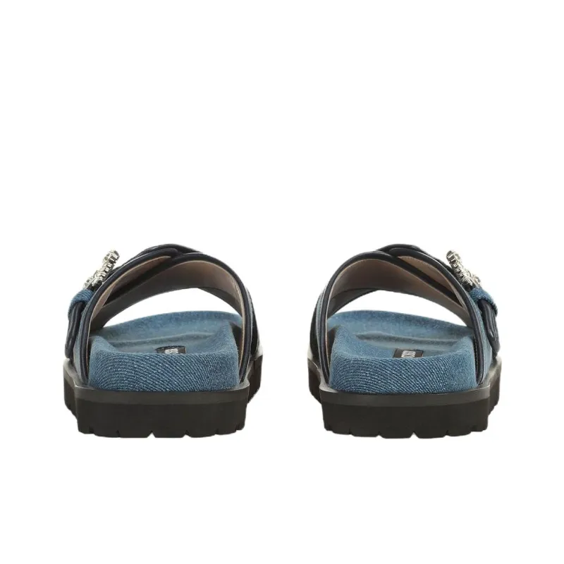SERGIO ROSSI SR Twenty Slide Slippers Women's Blue-4
