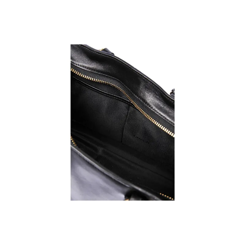 COACH Leather One Shoulder Handbag Tubas Women's Black-3
