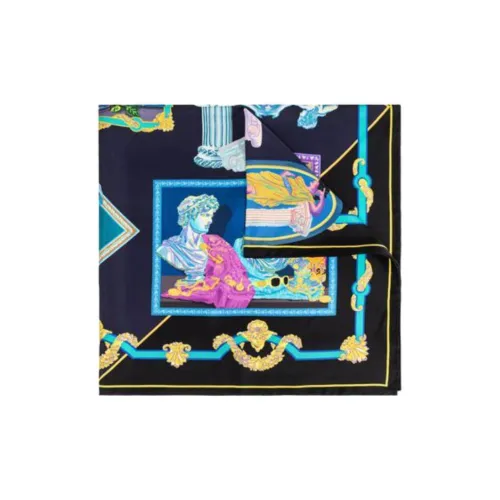 VERSACE Artwork Printed Square Shape Foulard