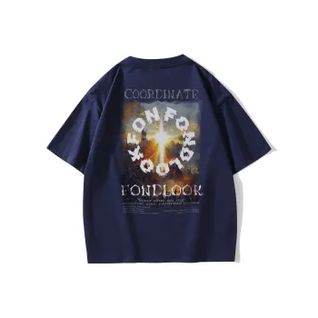 FONDLOOK T-Shirts Unisex Navy Blue
